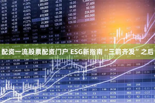 配资一流股票配资门户 ESG新指南“三箭齐发”之后